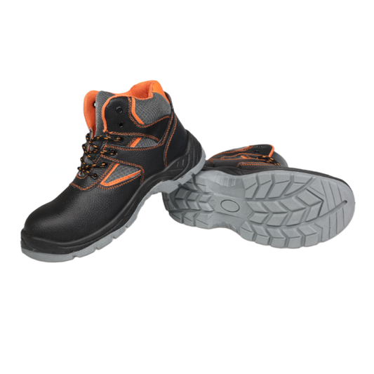 Alpha Black Leather Safety Boots